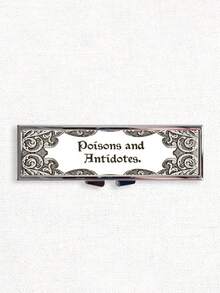 「Poisons And Antidotes」印花藥盒，復古歐式藥盒，便攜式藥丸分配器，精準1-2顆藥丸分配器，便利藥物收納盒，易用設計，塑料材質，便攜旅行藥盒，分藥盒，大容量藥物盒，返校禮物，母親節禮物，萬聖節禮物 - 彩色 - 查看 13