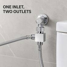 Universal Dual‑Outlet Faucet Water Splitter, 1 To 2 Way Tap Converter Adapter, Anti‑Leak Plumbing Fitting For Laundry, Toilet Sprayer, Garden Hose Connection - Multi-color - View 8