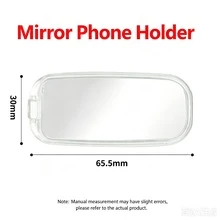 1pc Foldable Back‑Stick Phone Stand, 2‑In‑1 Mirror & Phone Holder, Vertical Horizontal View Mini Invisible Portable Phone Support - Clear 1pc - View 7
