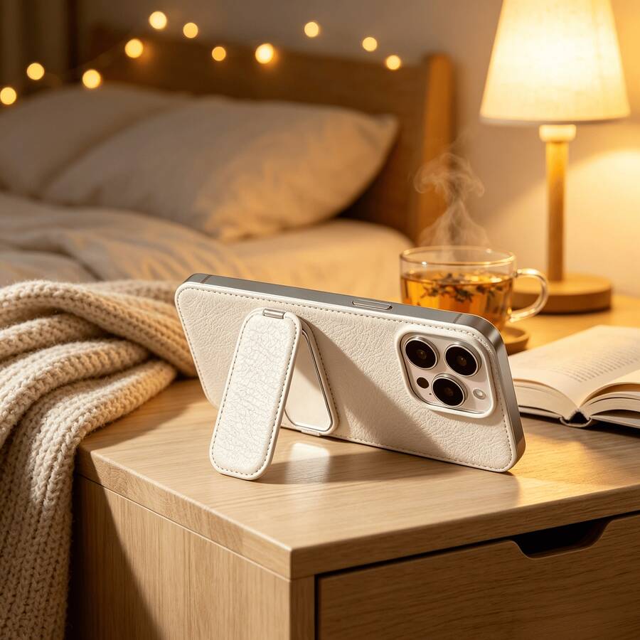 1pc Phone Stand With Mirror, Lightweight Portable Makeup Mirror Stand, Convenient Desktop Phone Holder, Phone Accessories, Phone Mirror Stand, Universal Phone Back Sticker, Transparent Mirror Stand, Slouchy Person Desktop Phone Holder