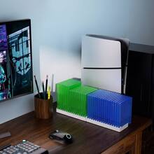 16-Slot Per Rack Video Game Case Storage Organizer, High-Strength ABS Game Disc Rack With Non-Slip Silicone Base, Vertical Desktop Holder For P2/P3/P4/P5, XB Series X|S/One, NS/NS2, Blu-Ray & DVD, Gaming Room Collector Display - View 9