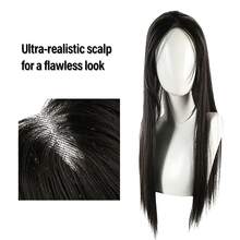 Wig Penutup Rambut Belahan Tengah Tenun Tangan Area Luas untuk Wanita, Penutup Rambut Mahkota Tinggi Tipis Ringan Tanpa Sambungan dengan Klip, Aksesori Rambut - Coffee Brown - View 8