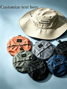 Personalized Embroidered Foldable Bucket Hat Outdoor Hat Hiking Hat Customized Sun Hat Camping Hat Summer Hat Travel Sun Hat - Multicolor - View 1