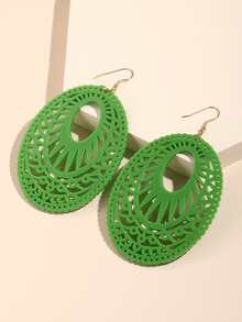 Pendientes largos con abertura oval - Amarillo - Ver 5