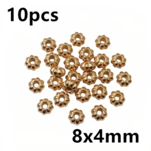 10pcs Stainless Steel Pumpkin Spacer Beads Charms DIY Jewelry Making Accessories For Necklace Bracelet Crafts Findings - Spacer Beads - View 11