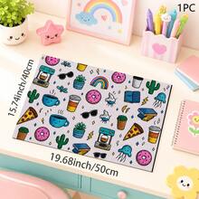 Colorful Toy Print Pattern Drainage Mat/Absorbent Mat/Drying Mat Coffee Machine Dish Drying Mat - Absorbent Polyester Tabletop Protector Mat With Rubber Non-Slip Backing, For Kitchen Countertop Decoration - Home Bar And Dining Table Placemat - Multicolor - View 1