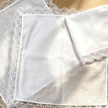 White Lace Trimmed Handkerchiefs, Ladies' Handkerchiefs Decorated With Square Scarves - Multicolor - View 5