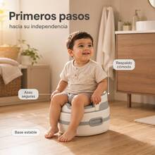 Bacinica Infantil 3 En 1 Desmontable, Reductor Para WC Y Banquito - Gris Claro - Ver 3