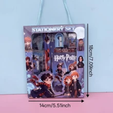 Warner Bros 6Pcs/Set,Harry Potter Stationery Gift Box Set - Pencil, Ruler, Pencil Sharpener, Eraser, Patterned Stationery Gift Box, Notepad Combo Daily Office Companion Gift, Holiday Present, Cartoon Desktop Accessories, Desktop Sets Party Small Gifts, Office Stationery Storage Set - Multicolor - View 5