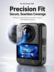 Lens Protector For Osmo 360, High-Definition Transparent 360 Camera Lens Cover, Full Coverage Anti-Scratch Protective Shield, No Black Edge Design, Precise Fit Lens Protection Accessory, Suitable For Travel Vlog And Outdoor Shooting - View 5