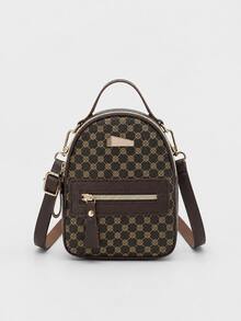 1pc Women's Vintage Floral Print Mini Backpack, Lightweight Multi-Pocket Small Bag, Convertible One Shoulder Crossbody Multi-Use Bag - M1550 - View 11