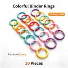 20/50 piezas de anillos de carpeta de hojas sueltas de plástico de colores surtidos, anillos de libro desmontables con cierre a presión, anillos de encuadernación desmontables multicolor para cuaderno, tarjetas de índice, planificador, manualidades DIY, suministros de papelería de oficina y escuela - Conjuntos - Ver 13