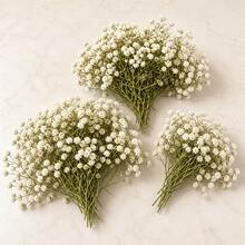 25/50/100/Pcs Mini Baby's Breath And Other Artificial Flowers - For Resin Mold Art And Handicrafts, Used For Hair Accessories, Wedding Wreaths, Table Flowers, Home Decor, Etc. - White and Green Rod - View 7