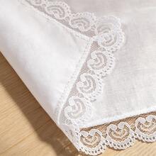 White Lace Trimmed Handkerchiefs, Ladies' Handkerchiefs Decorated With Square Scarves - Multicolor - View 3