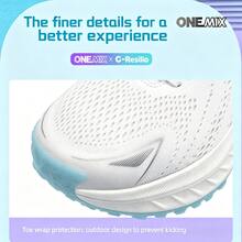 ONEMIX 時尚運動休閒跑步鞋,舒適吸震,低筒厚底,防滑耐磨,海鹽白 - 海鹽白 - 查看 10