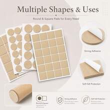 Household Table And Chair Leg Protection Pad, Furniture Floor Protection Pad, Felt Pad Combination, Furniture Felt Pad Set, Used For Hardwood Floor Protector, Anti Slip Chair Leg Pad, Furniture Floor Protector - Apricot - View 3