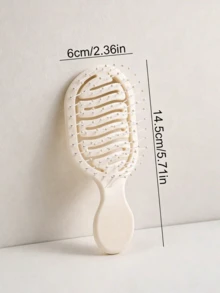 2pcs/1pc Mini Ivory Hollow Portable Styling Hair Brush, Hair Salon Beauty Travel Essential Hair Comb Tool Accessory, Unisex, Multi-Functional Dry & Wet Hair Detangling Brush, Suitable For All Hair Types - Apricot - View 7