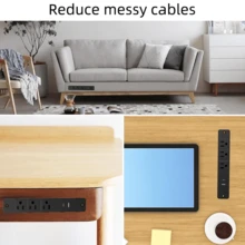 Embedded Power Strip With 3 AC Outlets And 2 USB-A Ports (5V 2.1A), Slim Furniture-Mounted Power Station, 1.5m Extension Cord, Suitable For Desk, Bedside Table, Office, Home Workspace, Cabinet - US B Type Plug(110-127V) - View 5