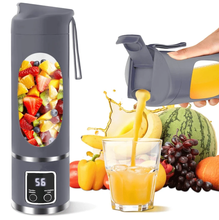 SINRAY 1pc Portable Blender, Juicer, Personal Blender, USB Rechargeable Juicer, Built-In 1300mAh Rechargeable Battery, Multi-Function Juicer, Juice Cup, Cup Capacity: 450ML Kitchen Accessory