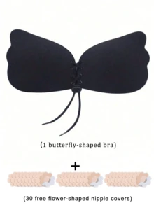 One Drawstring Adjustable Winged Self-Adhesive Bra (Includes 30 Nipple Covers), A Seamless Push-Up Bra For Backless Dresses. - Multicolor - View 11