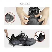 1 Set 2pcs Fashionable 20-Tooth Anti-Slip Ice Crampons Shoe Covers, Suitable For Winter Outdoor Travel, Snow Hiking, Trekking, Unisex, Fits Shoes And Boots, Ice Climbing Crampons, Anti-Slip Snow Pads, Suitable For Snow And Ice Surface Walking, Winter Walking - Multicolor - View 6