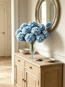 1pc/3pcs/6pcs Blue Artificial Hydrangea, Long Bendable Stem DIY Floral Arrangement, Realistic Silk Material, Long-Lasting Non-Fading, Suitable For Wedding Table Flowers, Living Room Vase, Party Backdrop, Home Decor, Party Decoration, Dining Table Centerpiece, Engagement Party Decor, Thanksgiving Home Decor, Christmas Decoration, Birthday Gift, Arch Floral Wreath, Wedding Decoration, Gift For Women - Baby Blue - View 3