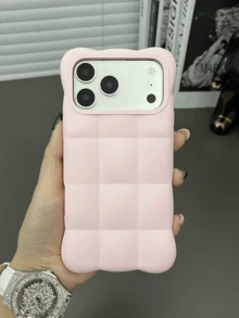 Liquid Silicone 3D Cloud Bubble Phone Case, Compatible With IPhone 12 13 14 15 Plus 16 17 18 Pro Max, Shockproof Protective Cover - Baby Pink - View 2