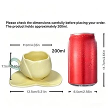 90ml & 200ml 鬱金香造型無鉛陶瓷杯盤組，可洗碗機清洗。這款 3D 花瓣設計的濃縮咖啡杯、下午茶杯與草本茶杯，是畢業季與開學季的完美禮物。 - 彩色 - 查看 14