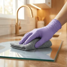 Găng tay Nitrile dùng một lần màu tím nhạt UPZOO, nhiều quy cách, phù hợp để rửa bát, sơn, tẩy lông tại nhà và dọn dẹp vệ sinh - Hộp đựng màu tím nhạt - Xem 6