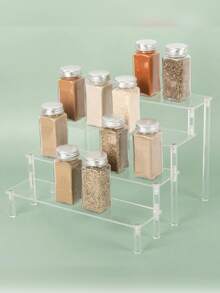 1 Piece Multi-Layer Acrylic Display Stand, 3-Tier Food/Dessert Display, Perfume Storage Rack, Small/Mini Display Stand, For Storage And Decoration - Clear - View 3