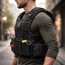 Laser-Cut Quick-Release Plate Carrier Vest - Black - View 3