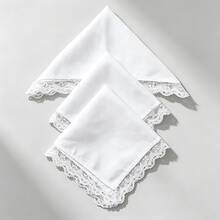 Pure White Lace Handkerchief Happy Wedding Season Party Decoration DIY - Multicolor - View 1