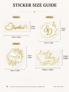 Custom Transparent Name Stickers, Elegant Personalized Gold Labels, Suitable For Gift Boxes, Cups And Party Favors, Customizable Text And Design Decals, Suitable For Wedding Decor, Birthday, Anniversary, Bridal Shower And Christmas Gifts, Small Business Packaging - Style a - View 6