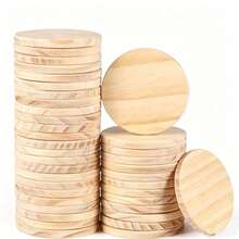 10pcs 4-Inch Round Wooden Coasters, Suitable For DIY Crafts, Painting And Carving - Perfect Choice For Home Decor - A - View 5