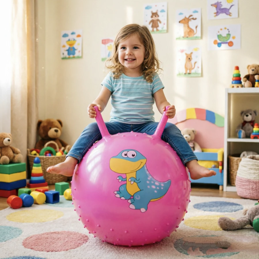 1 Piece 40cm, Inflatable Bouncy Ball, Indoor Sports, Explosion-Proof, Good Quality - Pink - View 1