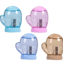 1pc Glove Shaped Pencil Sharpener, Manual Pencil Sharpener Gift, Mini Rotary Pencil Sharpener, Multi-Functional Design, Creative Acrylic Shape, Stationery Gift Back To School - Multiple Colors and Random Styles - View 2