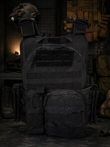 Magnetic Quick-Release Tactical Plate Carrier Vest - Black - View 7