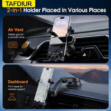 TAFDIUR Car Phone Holder Set, Suction Cup Base + Air Vent Base, 360° Rotating Anti-Shake Adjustable Car Phone Mount - Multicolor - View 5