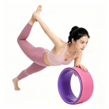 1pc Yoga Wheel. The Flexible Outer Pad Fits The Body, And The Stable Inner Ring Offers Strong Load‑Bearing Capacity. It Assists In Opening Shoulders And Beautifying The Back, Stretching The Waist And Back, And Improving Body Posture. - Multicolor - View 7
