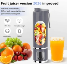 SINRAY 1pc Portable Blender, Juicer, Personal Blender, USB Rechargeable Juicer, Built-In 1300mAh Rechargeable Battery, Multi-Function Juicer, Juice Cup, Cup Capacity: 450ML Kitchen Accessory - Below 0.5L - View 5