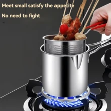 Stainless Steel Multi-Function Mini Deep Fryer Oil Strainer Pot, Deep Design, Home And Commercial Use, Induction Cooktop Compatible, Oil-Saving - View 8