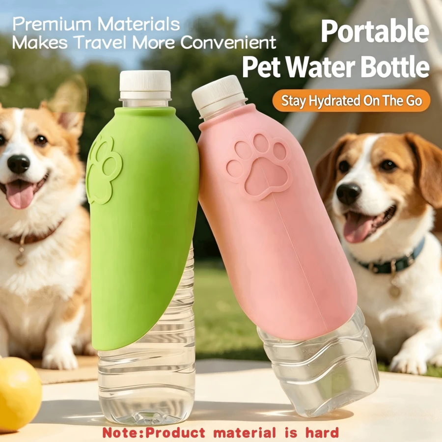 1pc Foldable Silicone Pet Water Bottle, Portable Travel Drinking Bowl, Suitable For Dogs And Cats, Leak-Proof Easy To Clean Outdoor Accessory, Perfect For Hiking And Camping