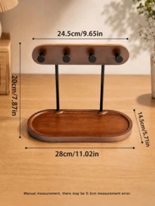 1pc Desktop Organizer Rack Key Holder With Tray Storage Space, Suitable For Storing Keys, Car Keys, Cosmetics, Jewelry, Living Room Bedroom Hallway Gift, Used For Organizing Desktop Clutter And Home Decor - View 2