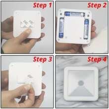 6pcs/LED Motion Sensor Night Light, Smart PIR Sensor, Auto On/Off, Bedside Lamp, AAA Battery Powered, Easy Installation, Suitable For Bathroom, Bedroom, Hallway, Stairs, Cabinet, Garage - one-size - View 9