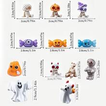 Q-Version Halloween Candy Character Figurine Set, Demon Wizard Skeleton Pumpkin Mummy Collectible Figures, Creative Desktop Atmosphere Decor - Multicolor - View 8