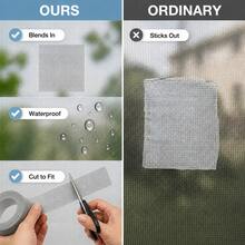 1pc Window Screen Repair Patch, Self-Adhesive Waterproof Mesh Repair Tape, 5cm X 2m Cuttable Fine Mesh Tape, Used For Repairing Holes And Tears, Mosquito Net Insect Screen Repair, Strong Adhesion, Easy To Apply Window Screen Door Repair Tool, Grey/White/Black, Home DIY Use - Upgraded Version - View 9