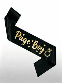 Flower Girl And Page Boy Sash Satin Wedding Party Sashes With Gold Foil Lettering, Wedding Ceremony Accessories For Kids, Wedding Photo Booth Props - Multicolor - View 11