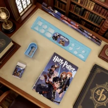 Warner Bros 6Pcs/Set,Harry Potter Stationery Gift Box Set - Pencil, Ruler, Pencil Sharpener, Eraser, Patterned Stationery Gift Box, Notepad Combo Daily Office Companion Gift, Holiday Present, Cartoon Desktop Accessories, Desktop Sets Party Small Gifts, Office Stationery Storage Set - Multicolor - View 2