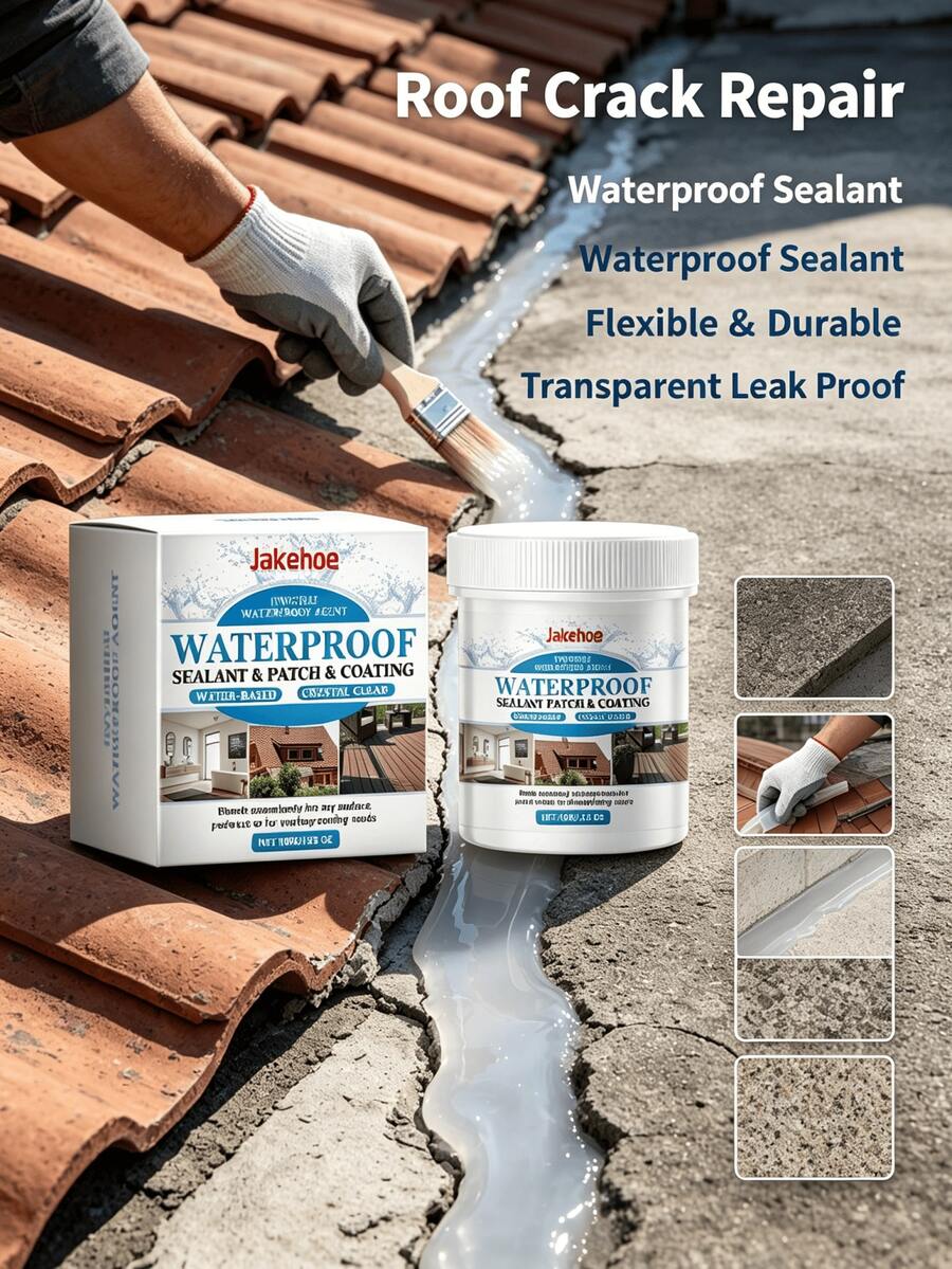 Invisible Sealant Roof Crack Sealing Waterproof Wear-Resistant High Elasticity Transparent Repair Glue Suitable For Multiple Materials, Comprehensive Waterproof Sealing Easy To Use. Strong Weather Resistance, Suitable For All Seasons, Maintains Stable Waterproof Performance Household Essential Convenient And Fast Practical Small Gift For Family And Friends