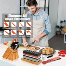 1/4/6pcs, Precision Professional Sharpening Stone Set, High-Quality Durable Household Sharpening Stone Set, Double-Sided Premium Sharpening Stone Set - Non-Slip Bamboo Base, Equipped With Angle Positioning System, No Electricity Required, Suitable For Home And Kitchen Use, Sharpening All Cutting Knives, Daggers, Utility Knives, Durable Household Knife Sharpening Tool Set, Precision Professional Sharpening Stone Set For Men, Portable Industrial Sharpening Tool Set, Premium Sharpening Stone Set, Perfect Father's Day Gift. - Multiple Styles - View 5